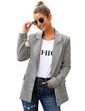 Luyeess Women Casual Long Sleeve Open Front Cardigan Office Work Zip Blazer Suit