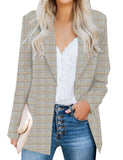 Luyeess Women Casual Long Sleeve Open Front Cardigan Office Work Zip Blazer Suit