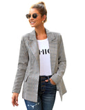 Luyeess Women Casual Long Sleeve Open Front Cardigan Office Work Zip Blazer Suit