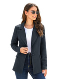 Luyeess Women Casual Long Sleeve Open Front Cardigan Office Work Zip Blazer Suit