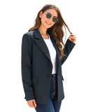 Luyeess Women Casual Long Sleeve Open Front Cardigan Office Work Zip Blazer Suit