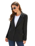 Luyeess Women Casual Long Sleeve Open Front Cardigan Office Work Zip Blazer Suit