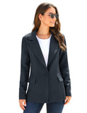 Luyeess Women Casual Long Sleeve Open Front Cardigan Office Work Zip Blazer Suit